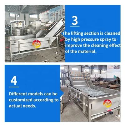 1000kg/h 용량 과일 표면의 산업 청소용 거품 세탁기